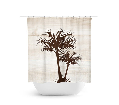 Rustic Brown Palm Trees Shower Curtain - SHOWER95