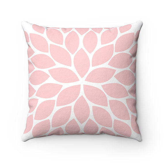 Pink Gray Pillow Cover, Baby Girls Nursery Throw Pillow, Floral Pillow Case, Pink Accent Pillow, Couch Cushion, Rocking Chair Pillow - PIL59