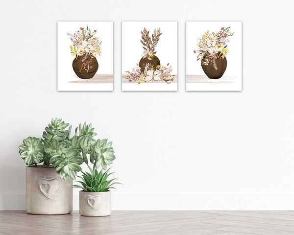 Neutral Floral Wall Art Print Set - HOME1111
