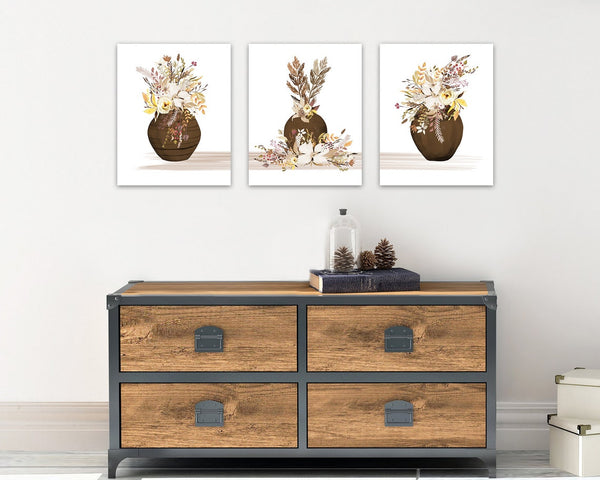 Neutral Floral Wall Art Print Set - HOME1111