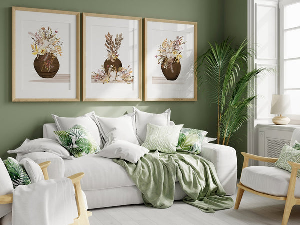 Neutral Floral Wall Art Print Set - HOME1111
