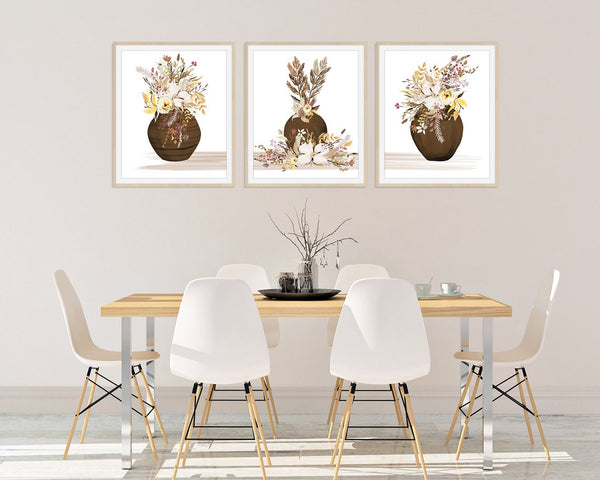 Neutral Floral Wall Art Print Set - HOME1111