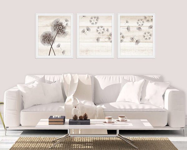 Brown Dandelions Rustic Farmhouse Decor Wall Art - HOME521