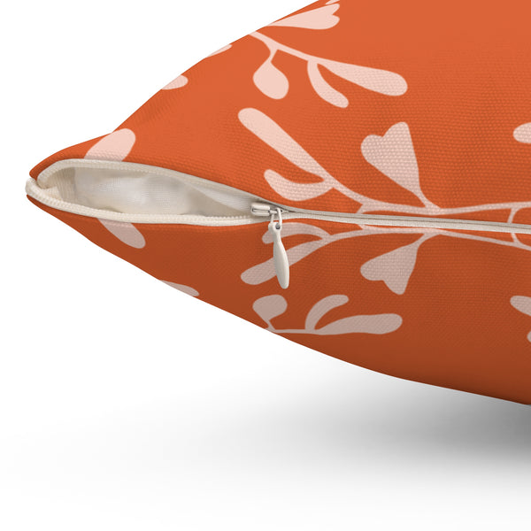 Orange & White Love Birds Decorative Throw Pillow - PIL105