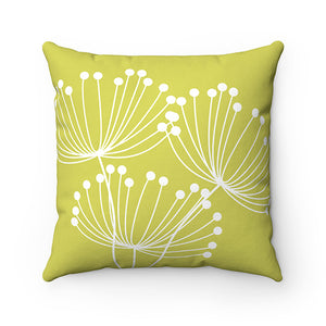 Decorative Pillow Cover - Kiwi Green Dandelion Throw Pillow - PIL120
