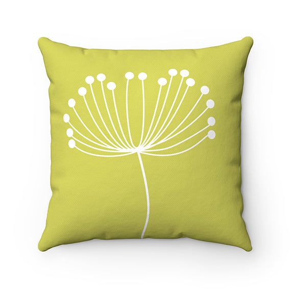 Decorative Pillow Cover - Kiwi Green Dandelion Throw Pillow - PIL120