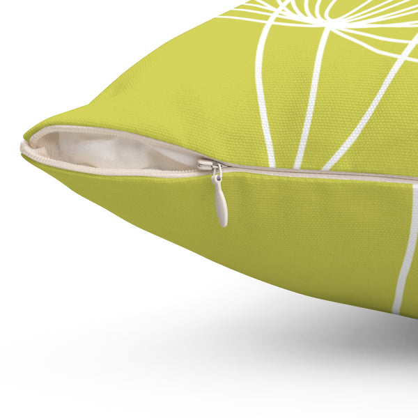 Decorative Pillow Cover - Kiwi Green Dandelion Throw Pillow - PIL120