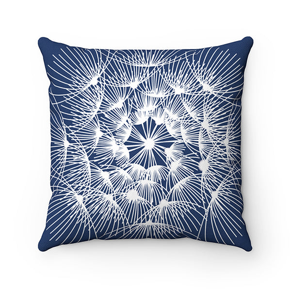 Blue and White Dandelion Throw Pillow, Blue Accent Pillow for Dandelion Decor - PIL132