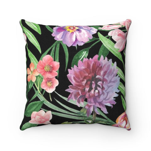 Black Floral Pillow - PIL362