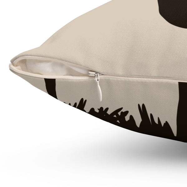 Tan & Brown Buck Deer Head Antlers Decorative Pillow for Cabin or Nursery - PIL73