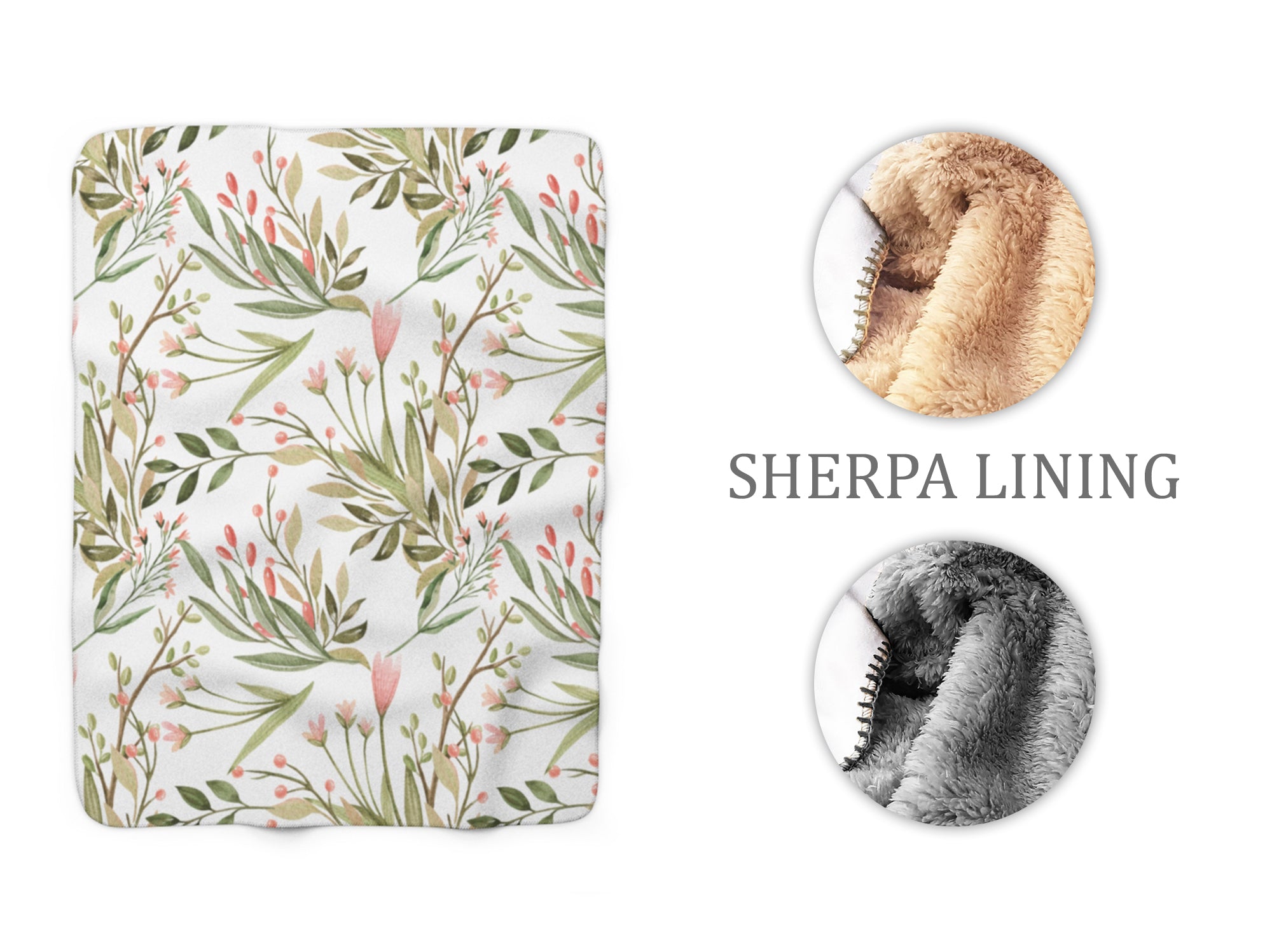Spring Flowers Sherpa Fleece Blanket - SFB27