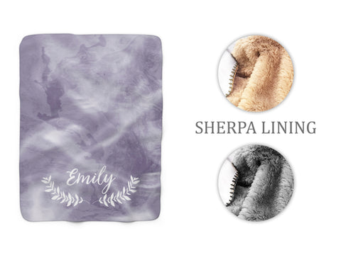Amethyst Personalized Sherpa Fleece Blanket - SFB34