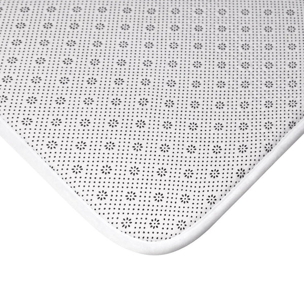 Black and White Geometric Rings Memory Foam Mat - MAT144