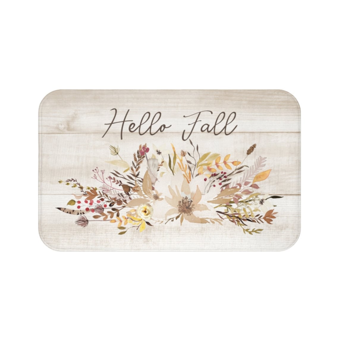 Light Brown Bouquet "Hello Fall" Memory Foam Mat - MAT75
