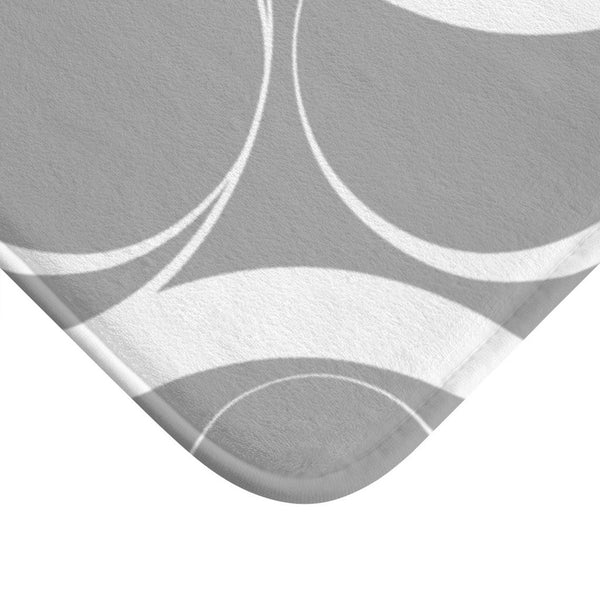 Gray Geometric Rings Memory Foam Mat - MAT143