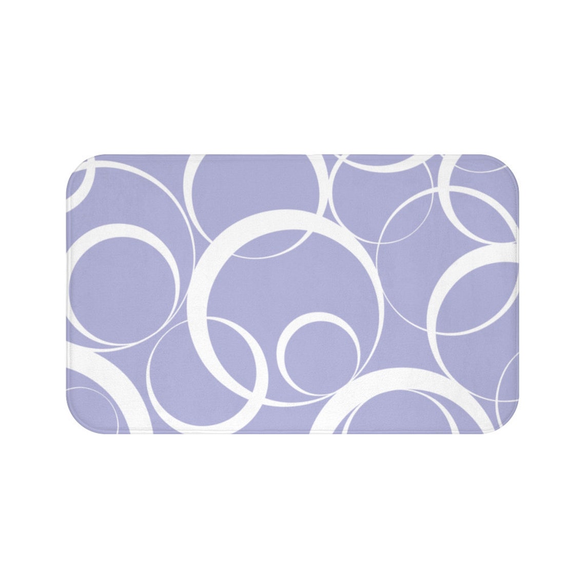 Lavender Geometric Rings Memory Foam Mat - MAT142