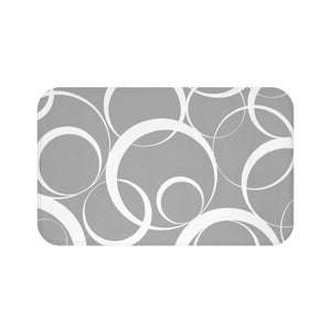 Gray Geometric Rings Memory Foam Mat - MAT143