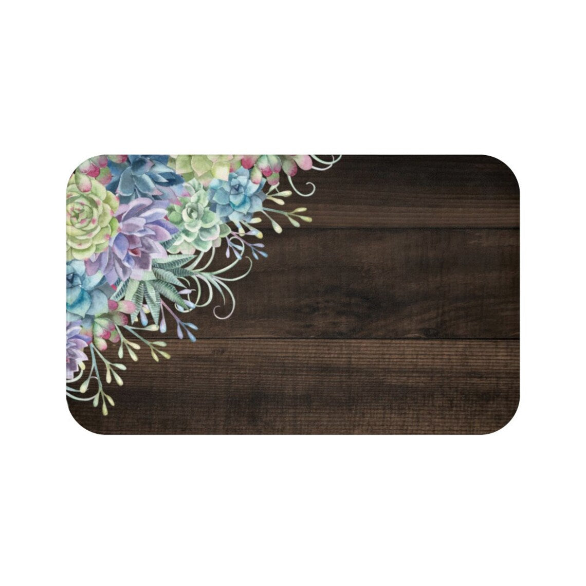 Rustic Succulents Memory Foam Mat - MAT148
