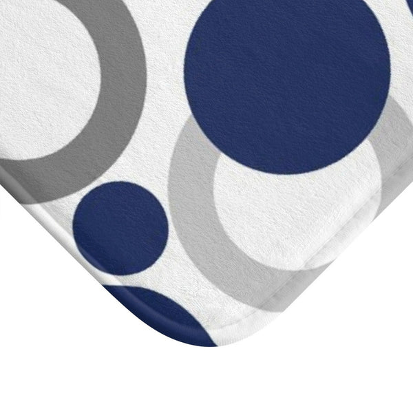 Blue and White Geometric Dots Memory Foam Mat - MAT150