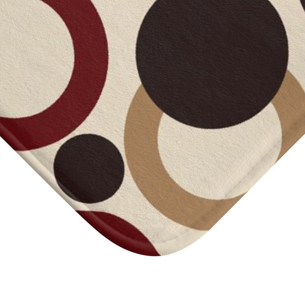 Brown and Red Geometric Dots Memory Foam Mat - MAT149