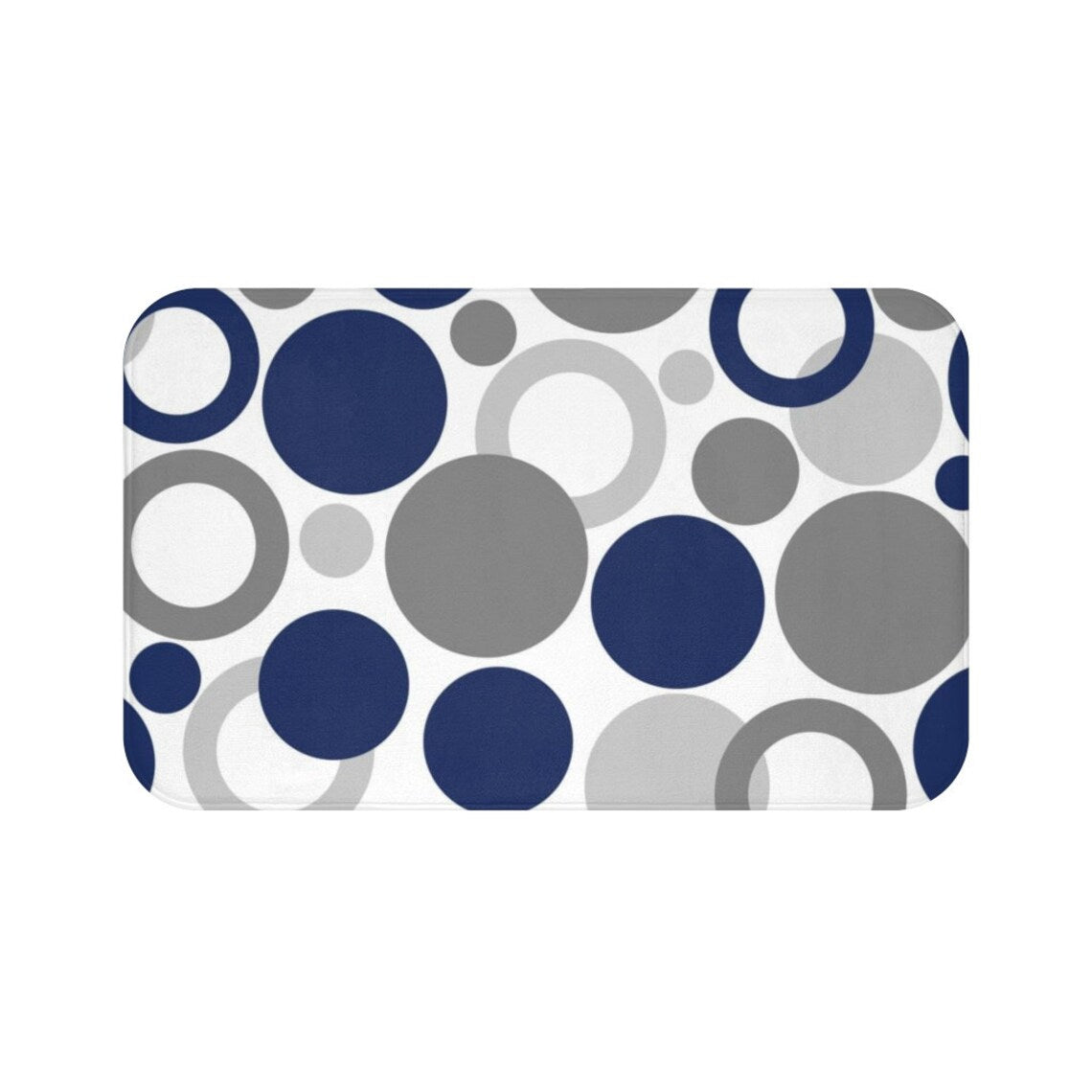 Blue and White Geometric Dots Memory Foam Mat - MAT150