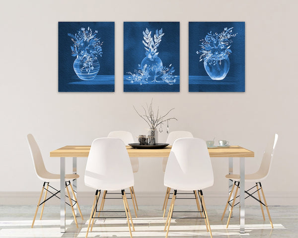 Sophisticated Blue Wall Art Print Set | Indigo - HOME1116