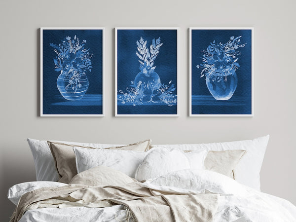 Blue Wall Art Print Set - HOME1116