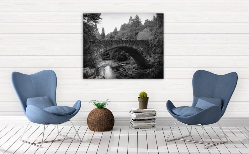 Scotland Travel Photography, BW Photography, Old Bridge Picture, Scotland Gifts, Fine Art Print, Bridge Photography, Wedding Gift - NATURE37