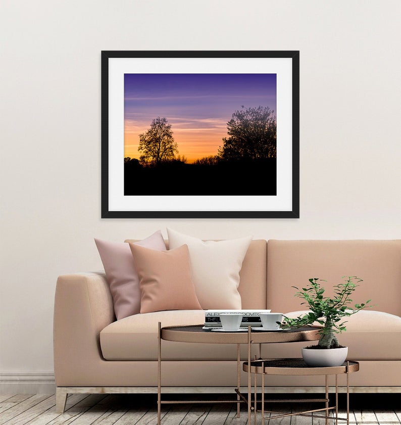 Purple Sunset Photography, Nature Photography, Purple Home Decor CANVAS or PRINT, Sunset Picture, California Sunset - NATURE30