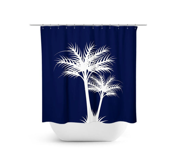 Blue Palm Trees Shower Curtain - SHOWER91