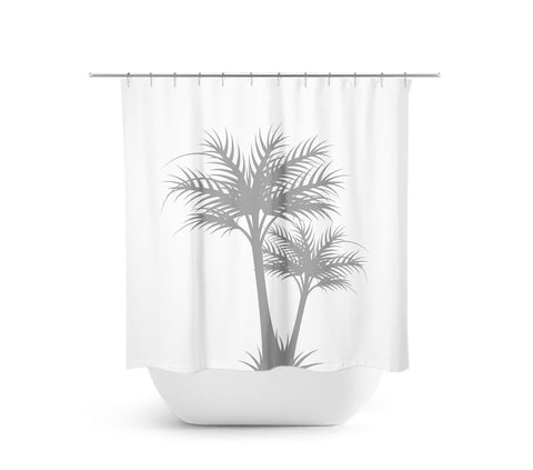 White and Gray Palm Trees Shower Curtain - SHOWER94