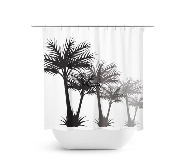 White and Black Palm Trees Shower Curtain - SHOWER96