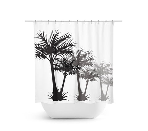 White and Black Palm Trees Shower Curtain - SHOWER96