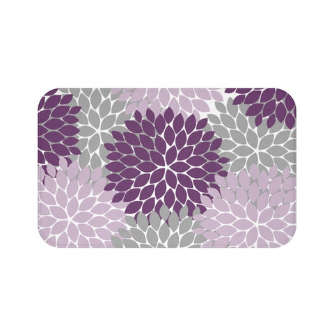 Purple and Gray Flower Burst Memory Foam Mat - MAT3