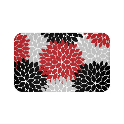 Red Black and Gray Flower Burst Memory Foam Mat - MAT6