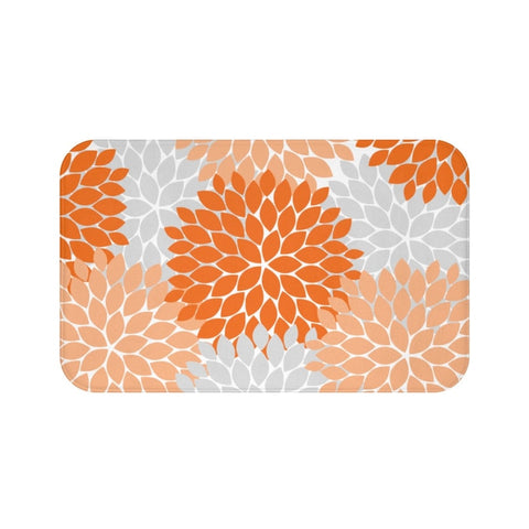Orange and Gray Flower Burst Memory Foam Mat - MAT17