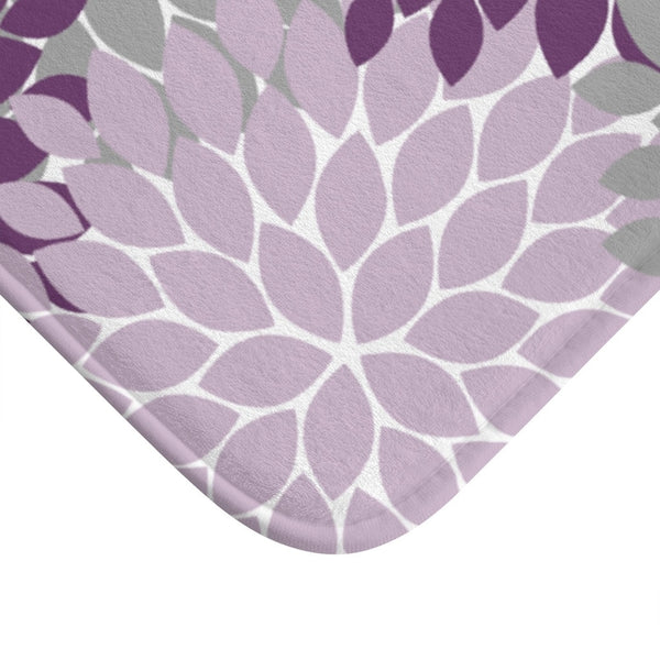 Purple and Gray Flower Burst Memory Foam Mat - MAT3