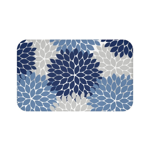 Blue and Gray Flower Burst Memory Foam Mat - MAT4