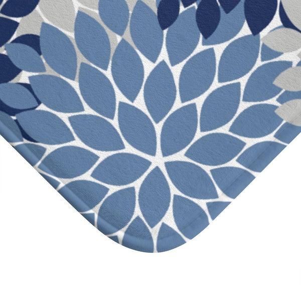 Blue and Gray Flower Burst Memory Foam Mat - MAT4