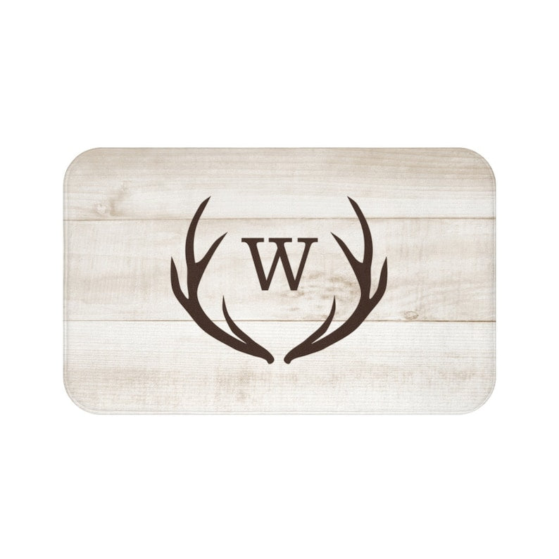 Light Brown Personalized Antler Memory Foam Mat - MAT1