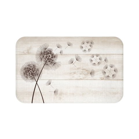 Tan and Brown Blowing Dandelion Memory Foam Mat - MAT11