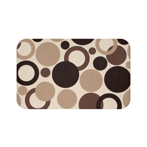 Brown Geometric Circles and Dots Memory Foam Mat - MAT41