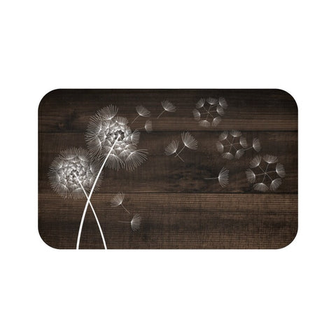 Brown and White Blowing Dandelion Memory Foam Mat - MAT18