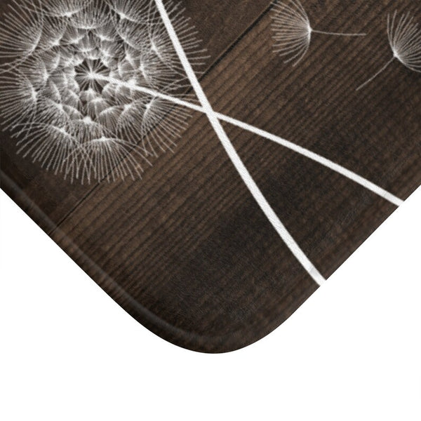 Brown and White Blowing Dandelion Memory Foam Mat - MAT18