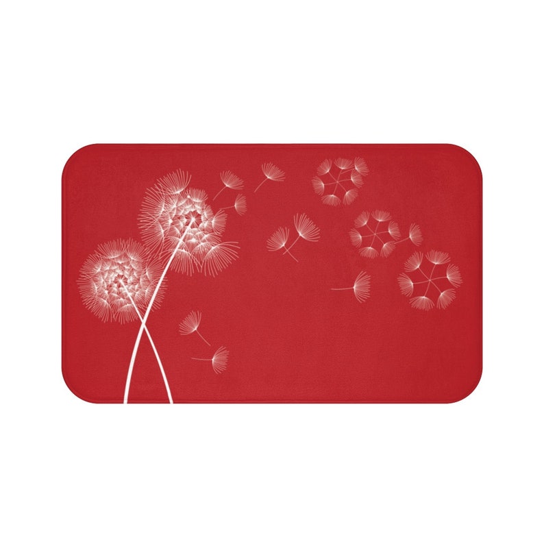 Red Blowing Dandelion Memory Foam Mat - MAT21