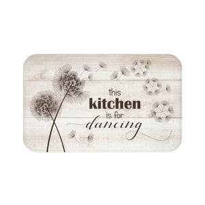 Beige and Brown Dandelion "This Kitchen is for Dancing" Kitchen Mat - MAT25