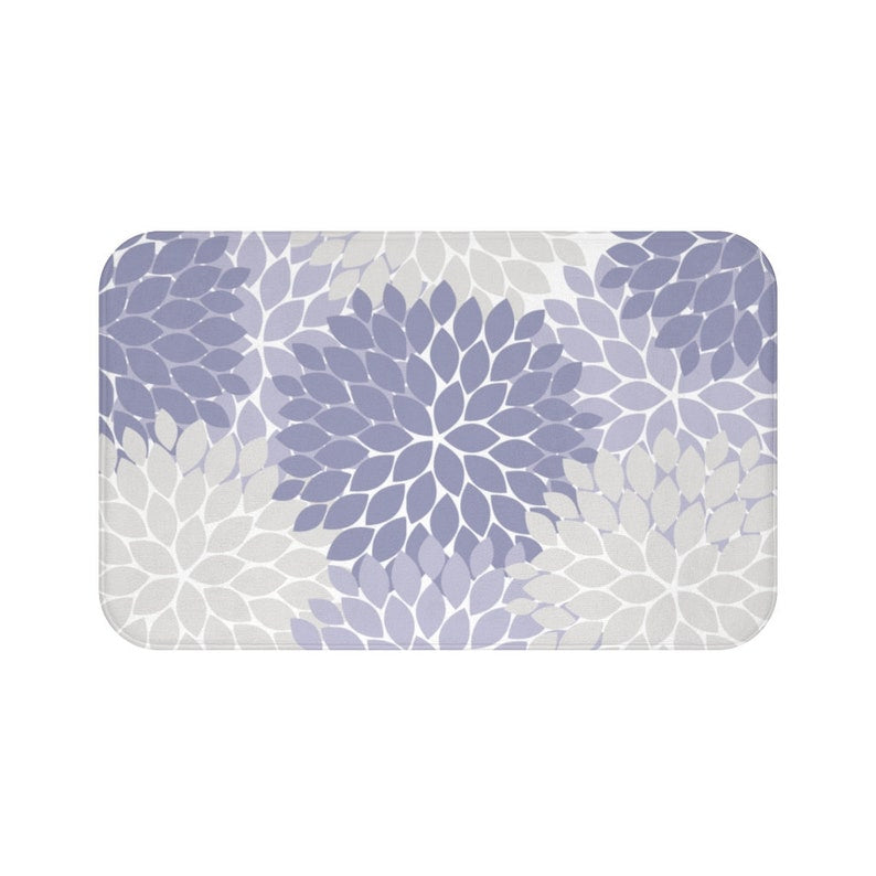 Lavender and Gray Flower Burst Memory Foam Mat - MAT26