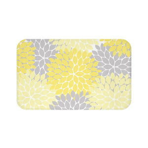 Yellow and Gray Flower Burst Memory Foam Mat - MAT38