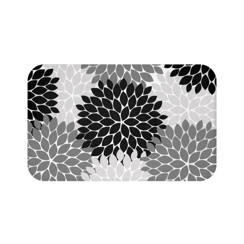 Black and Gray Flower Burst Memory Foam Mat - MAT43