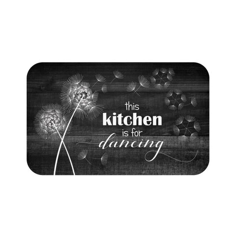 Rustic Black Dandelion "This Kitchen is for Dancing" Kitchen Mat - MAT40